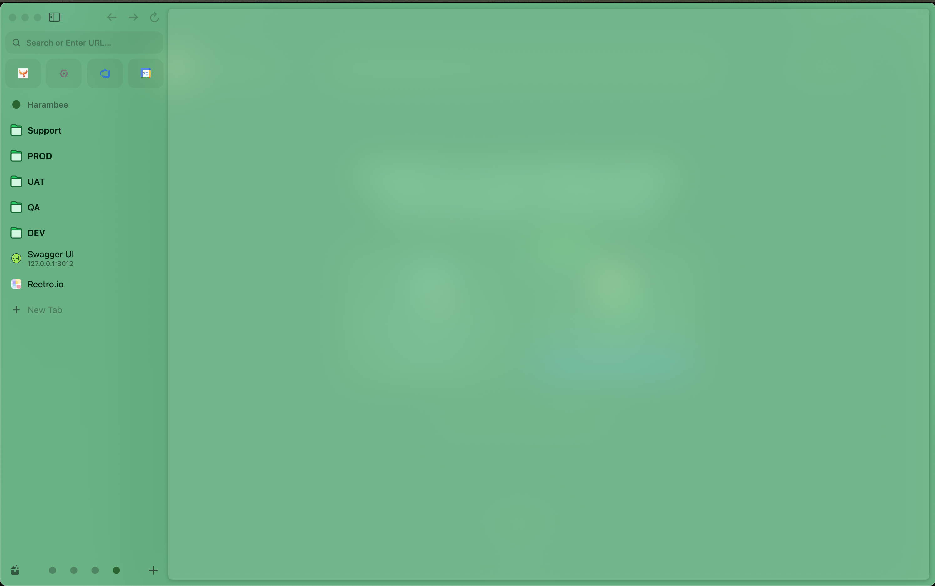 Arc browser with folders.