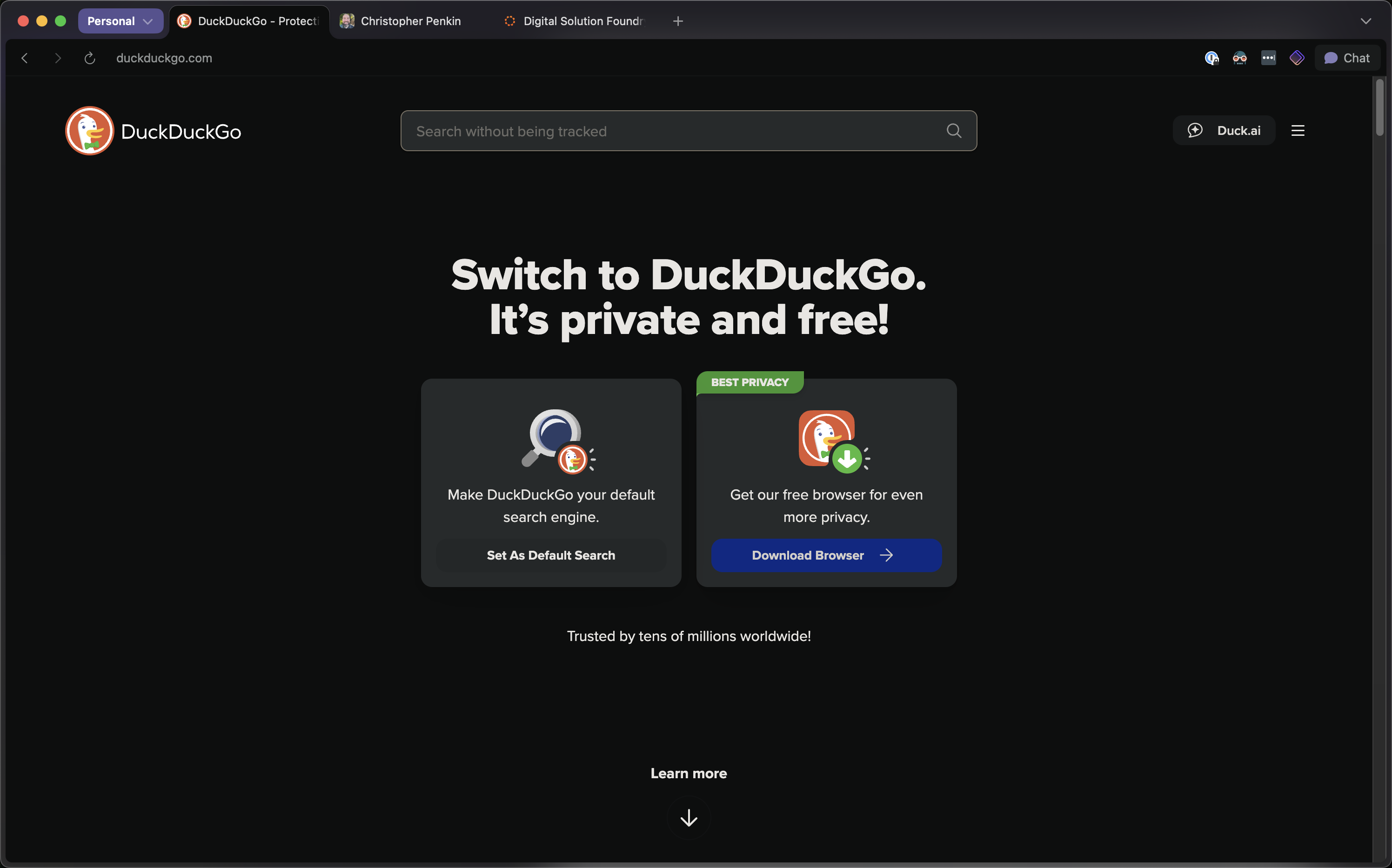 Dia browser without a sidebar.